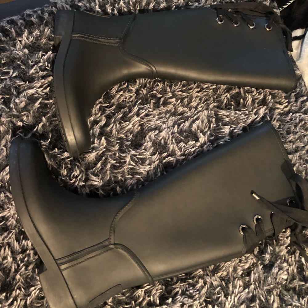 Black Coach rain boots. Size 6.